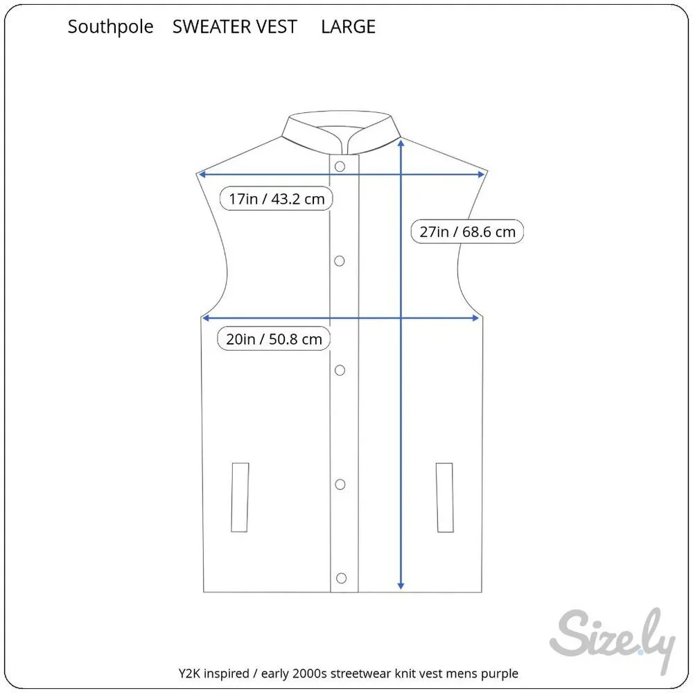 Southpole Purple Cable Knit Sweater Vest V Neck Y2K Street Preppy Size Large - Picture 7 of 8